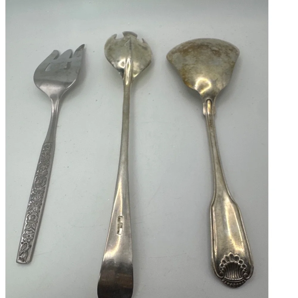 Vintage Oneida Community Wm‎ A Rogers Serving Spoon & Cold Meat Forks Lot of 3